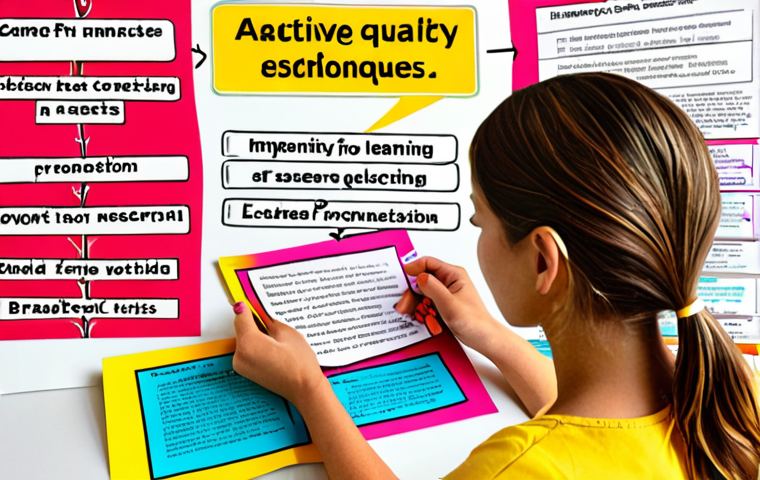 ** A vibrant and organized mind map depicting different study techniques like flashcards, summaries, and practice tests branching out from a central image of a student studying. Use bright colors and engaging visuals to represent each technique, conveying a sense of active learning and interconnectedness.

**