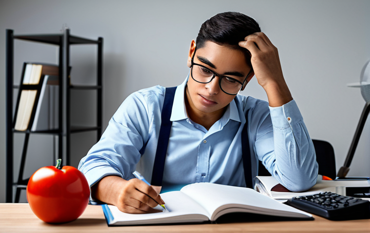 공공관리사 시험 준비 과정에서 자주 하는 실수 - Edital Study**

A student sitting at a desk, highlighting a document titled "Edital Concurso Público...