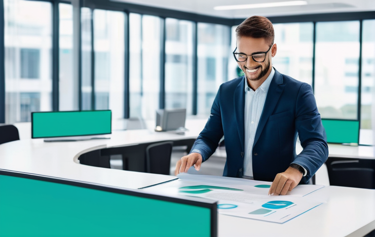 공공관리사 실무에서 자주 사용하는 소프트웨어와 도구 - **Image Prompt: The Dawn of Automated Public Administration**
A vibrant, high-tech, and brightly...