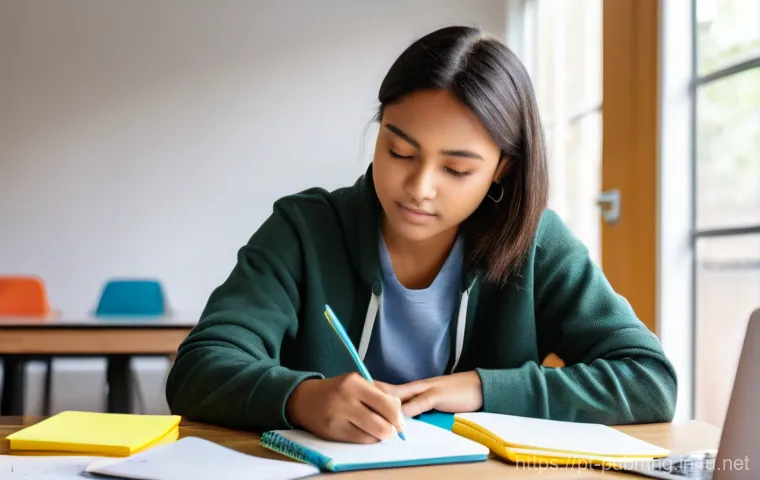 공공관리사 시험 준비를 위한 추천 강의 - **Prompt:** A focused young adult (18-25 years old) male or female, seated comfortably at a well-lit...