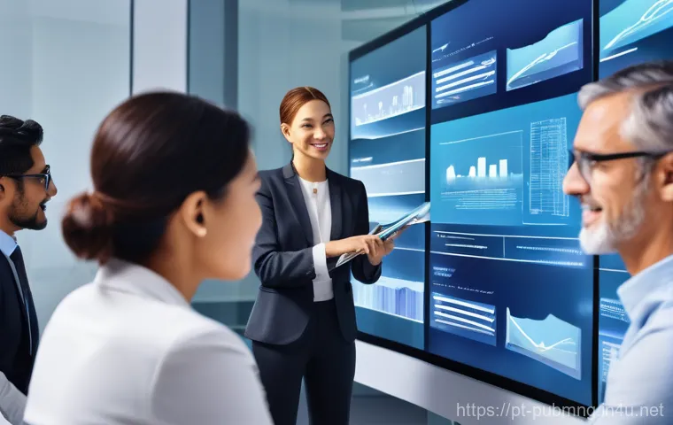 공공관리사 채용 공고 분석 - **Prompt:** A confident, professionally dressed young woman (20s-30s, diverse ethnicity) stands smil...