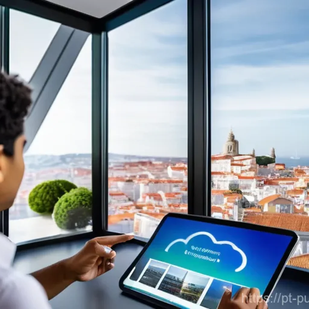 공공관리사 취업 성공 스토리 - **Prompt:** A dynamic, diverse group of young Portuguese public servants, dressed in smart casual bu...