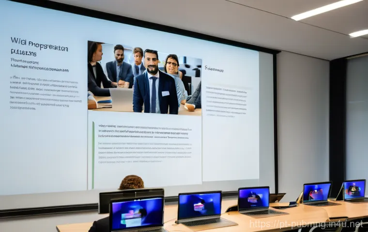 공공관리사 취업 성공 스토리 - **Prompt:** A heartwarming scene depicting dedicated Portuguese public servants making a positive im...