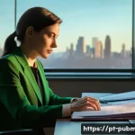 공공관리사 이직 성공 팁 - **Prompt:** A gender-neutral person in their late 30s to early 40s, dressed in a neat, conservative ...