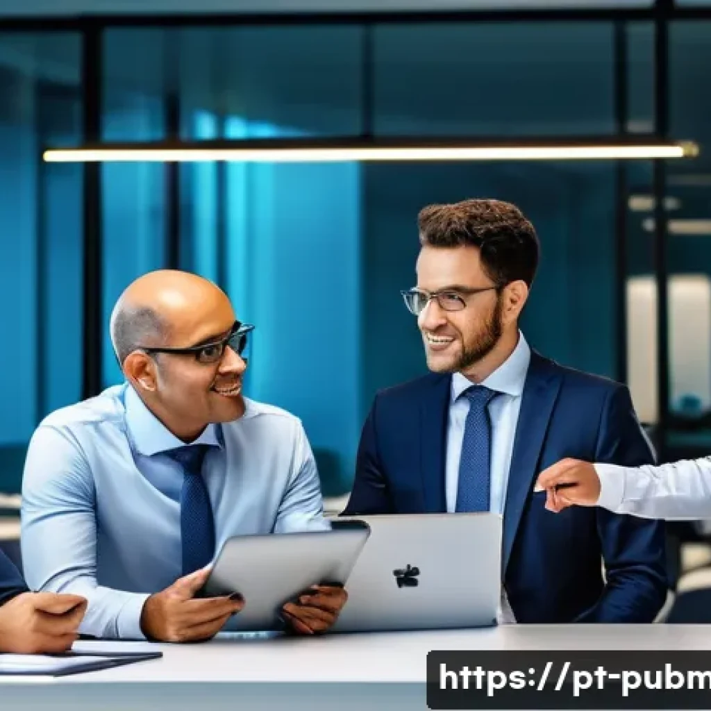 공공관리사와 유사 직업 비교 - A dynamic office scene inside a Brazilian public administration building showing a diverse group of ...