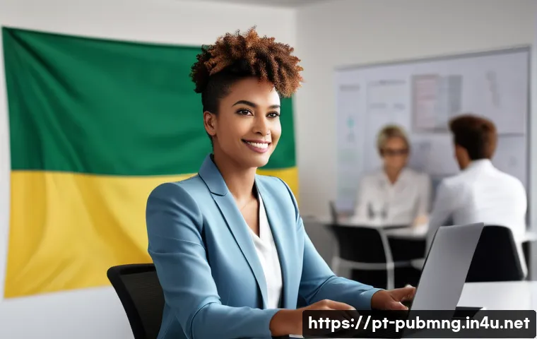 공공관리사 취업 면접 질문 및 답변 - A professional public manager in a modern office setting, wearing a smart business suit with a neat ...