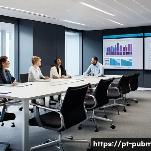 공공관리사 최신 기출문제 리뷰 - A modern office scene showing a diverse group of professionals engaged in a strategic meeting about ...