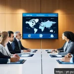 Home 21 공공관리사 자격증의 국제적 인정도 - A diverse group of professional public managers in a modern international conference room, engaged i...