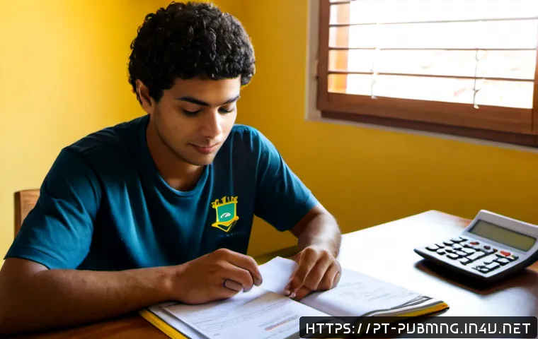 공공관리사 시험 대비의 어려움 극복 사례 - Photorealistic Brazilian adult student overcoming exam preparation challenges at a tidy home desk, r...